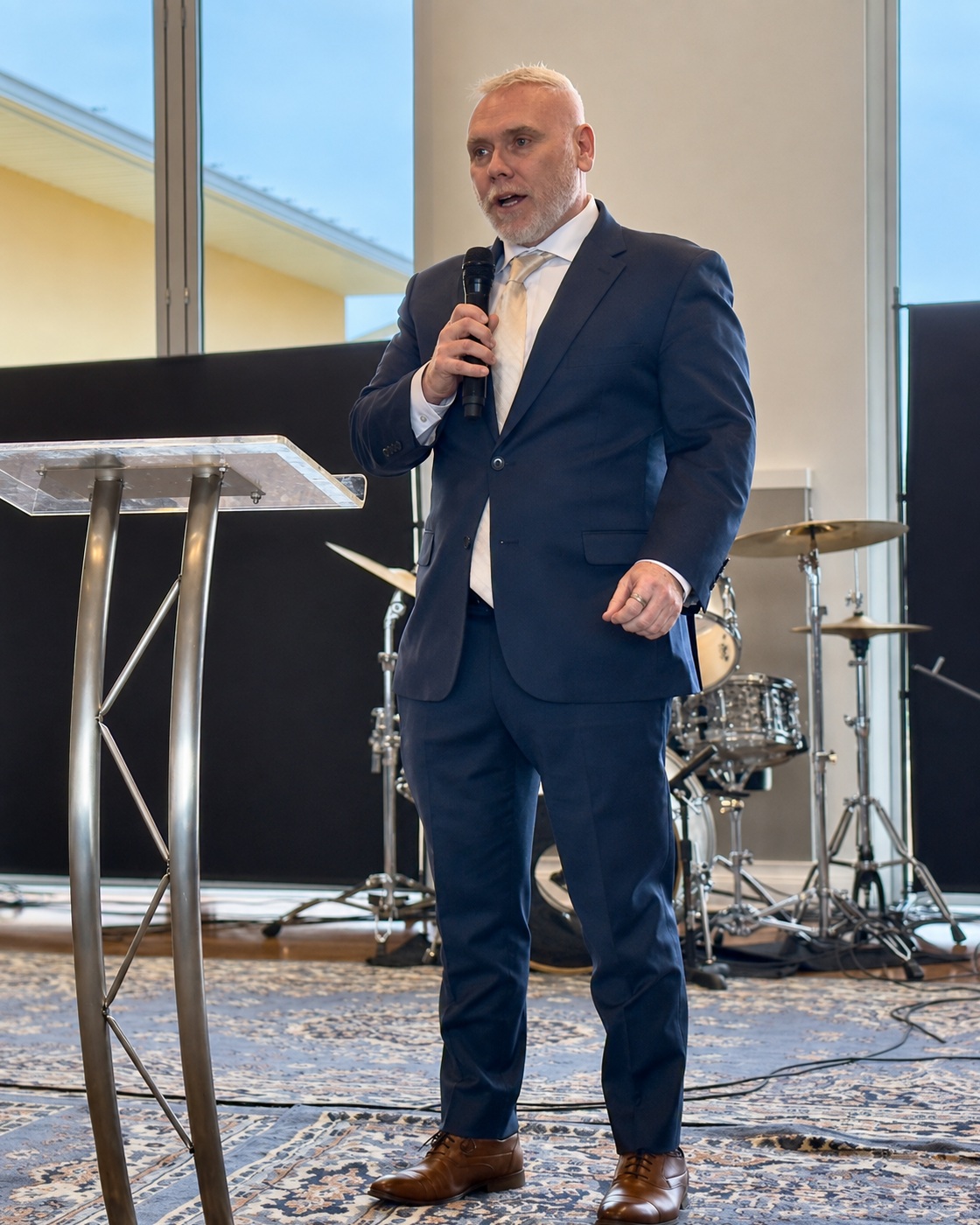 Pastor Michael Chamberlain preaching
